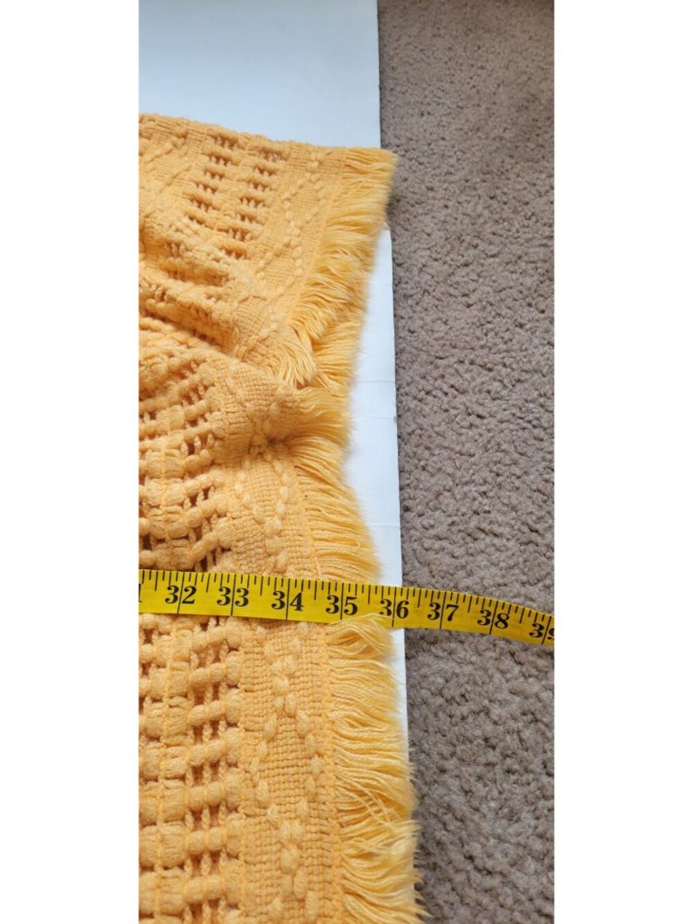 Original Anthony This mustard yellow open-front poncho textured diamond Knit OS - Picture 9 of 10
